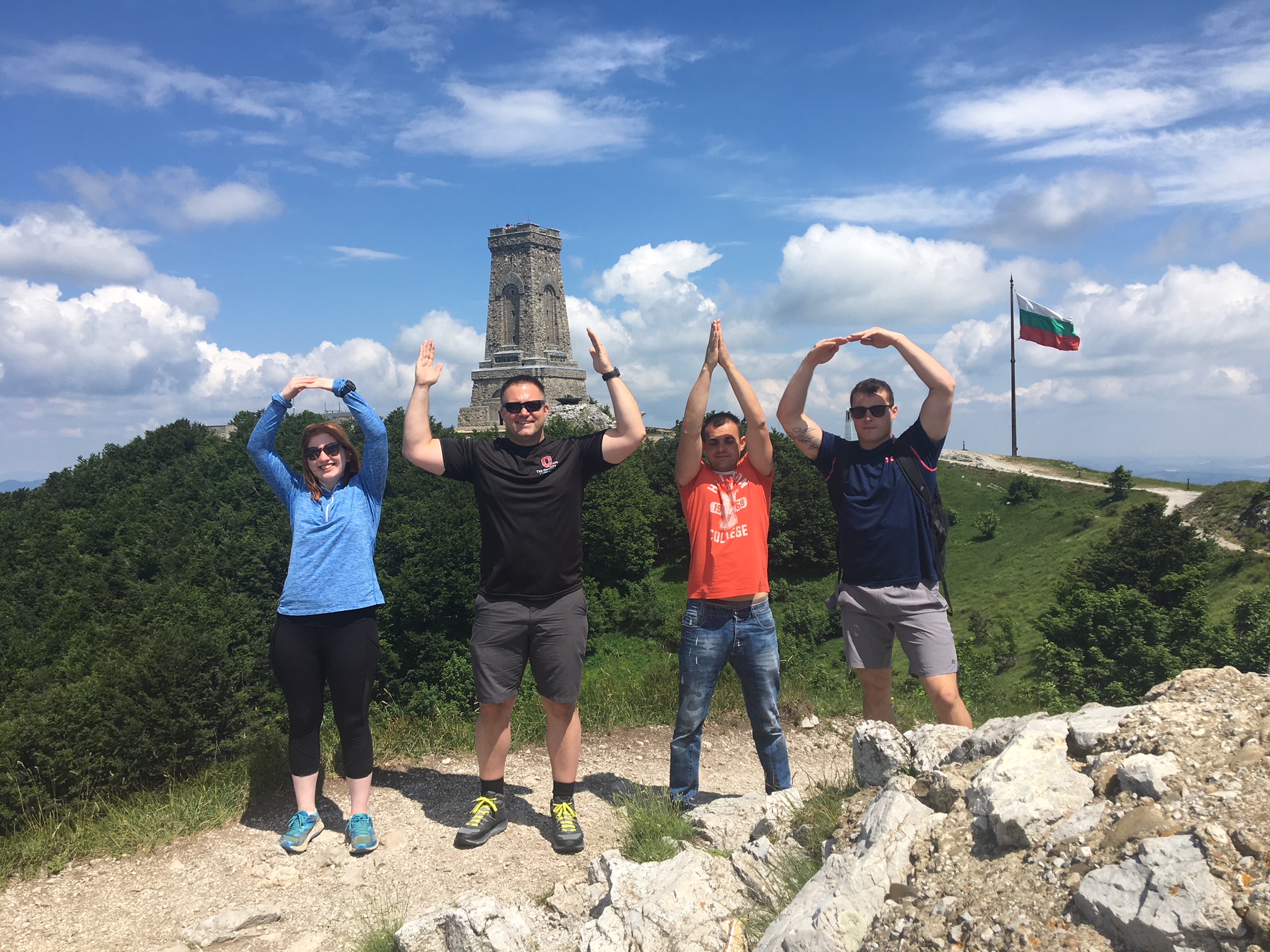 Cadets stand doing O-H-I-O